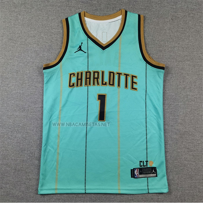Camiseta Nino Charlotte Hornets Lonzo Ball NO 1 Ciudad 2024-25 Verde